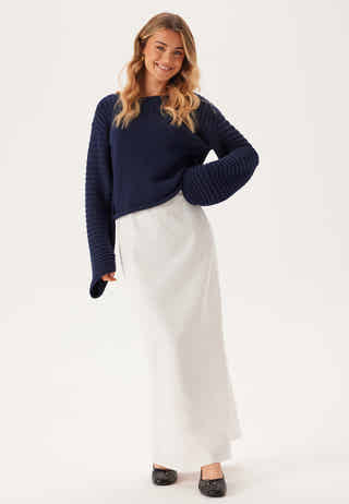 Linen Blend Maxi Skirt