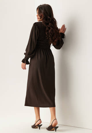 Structure Long Sleeve Midi Dress