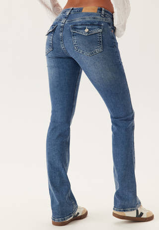 Low Bootcut Flap Jeans