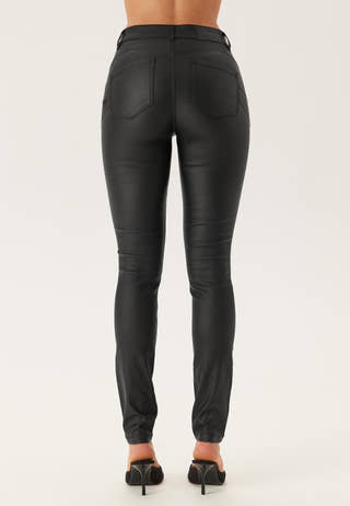 Mid Waist Push-up Coated Slim Jeans