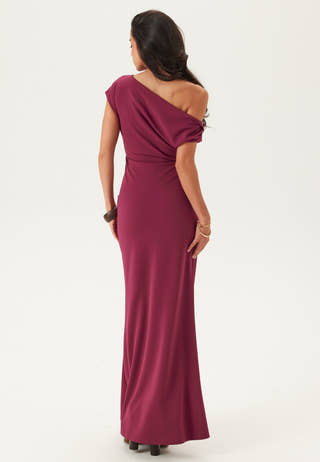 Asymmetric Draped Maxi Dress