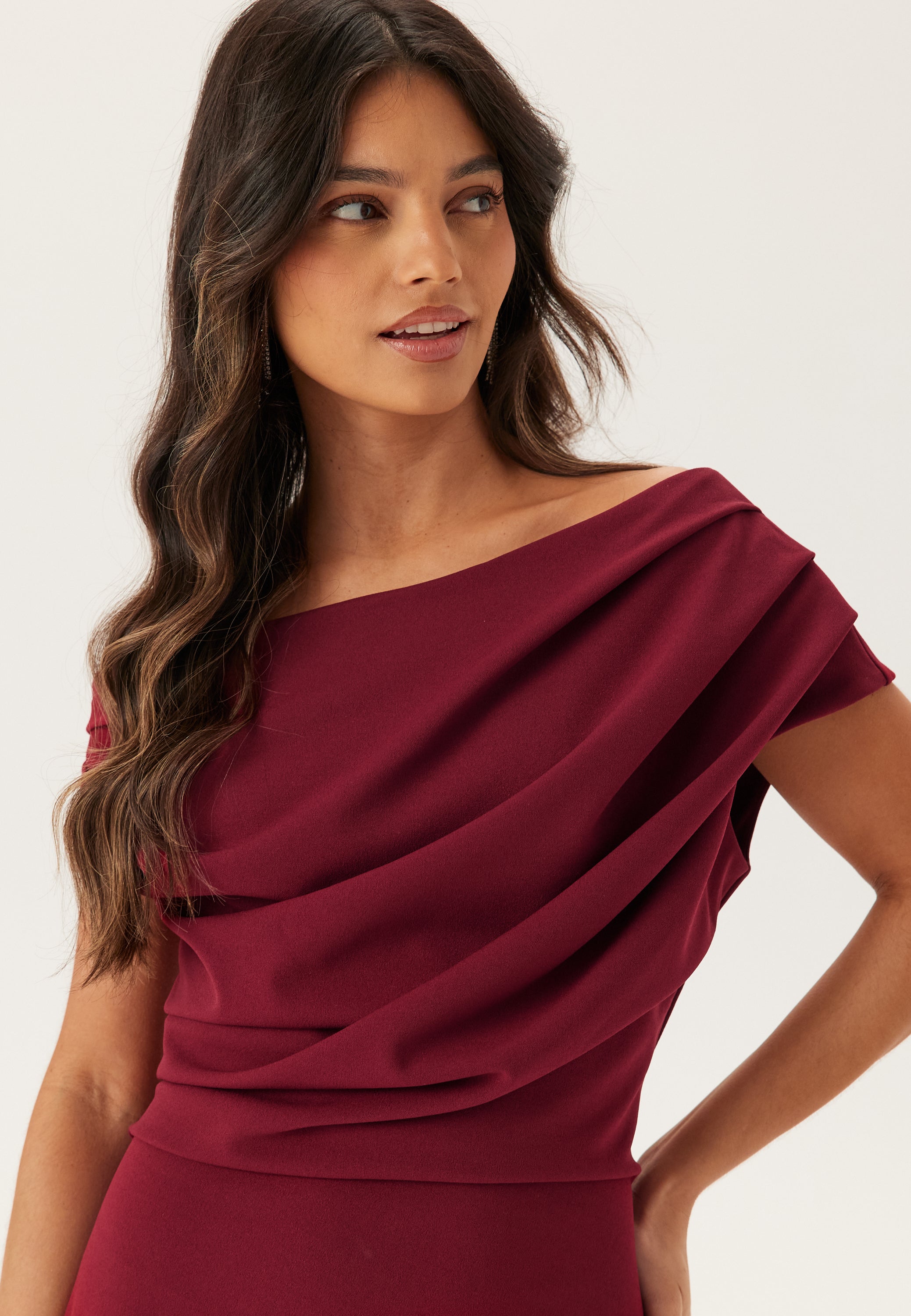 Bubbleroom occasion Asymmetric Draped Maxi Dress Bridesmaid dresses Red Bubbleroom occasion Asymmetric Draped Maxi Dress Bridesmaid dresses Red