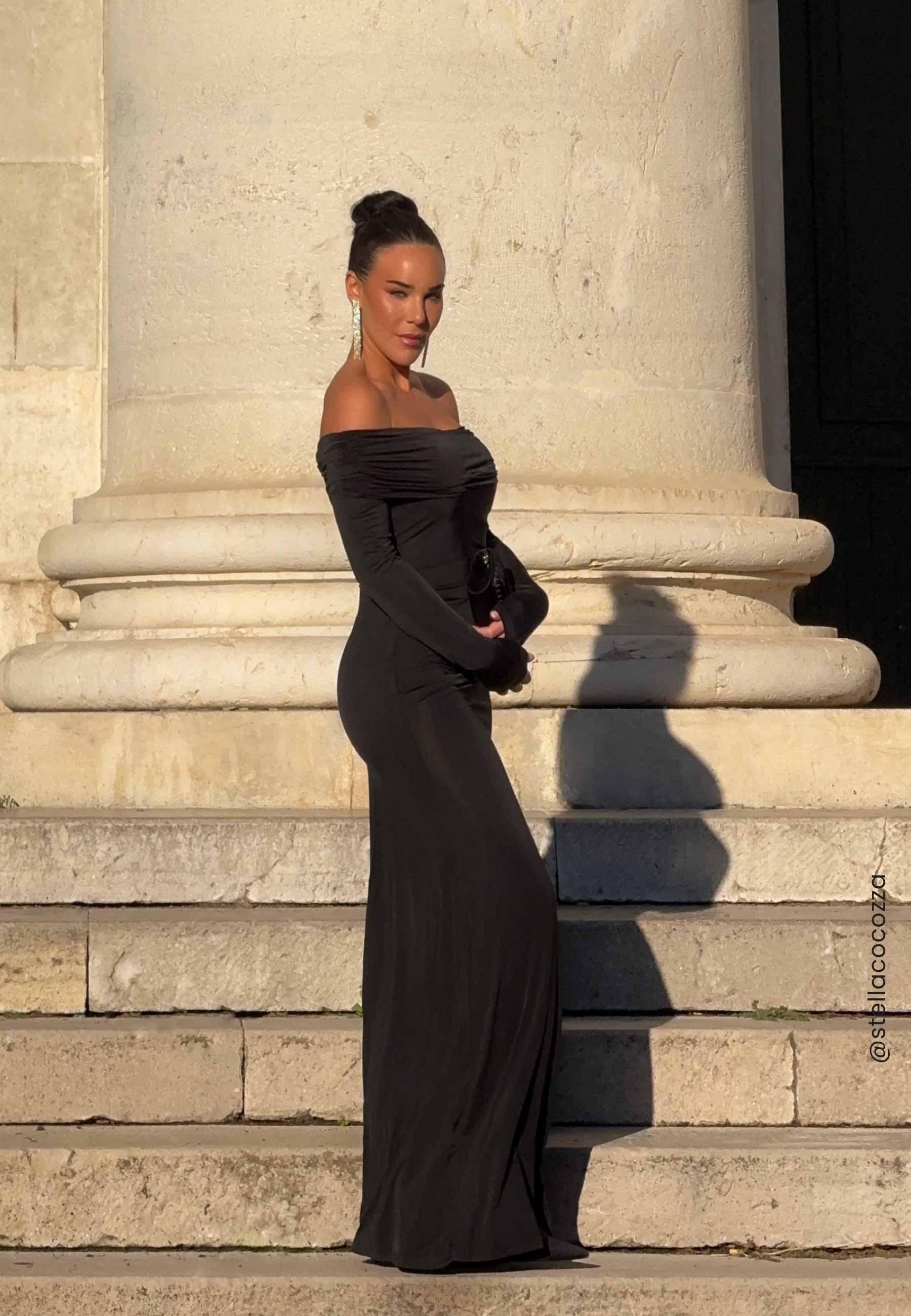 Bubbleroom occasion Asymmetric Off Shoulder Soft Gown Black Black Bubbleroom occasion Asymmetric Off Shoulder Soft Gown Black Black