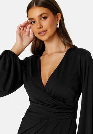 Wrap Stretchy Midi Dress