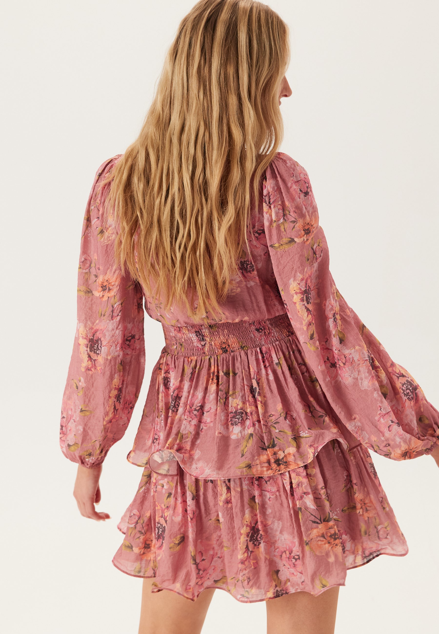 Bubbleroom occasion Balloon Sleeve Short Flounce Dress Dresses Pink / Floral / Multi Bubbleroom occasion Balloon Sleeve Short Flounce Dress Dresses Pink / Floral / Multi