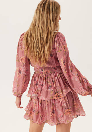 Balloon Sleeve Short Flounce Dress