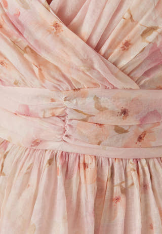 Balloon Sleeve Short Flounce Dress