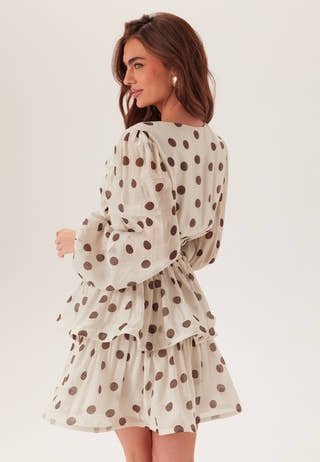 Balloon Sleeve Short Flounce Dress