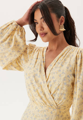 Balloon Sleeve Wrap Gown