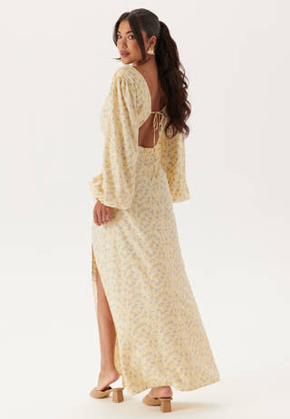 Balloon Sleeve Wrap Gown