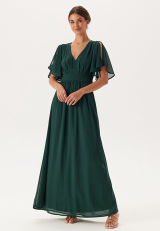 Butterfly Sleeve Chiffon Gown