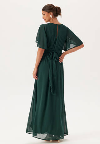 Butterfly Sleeve Chiffon Gown