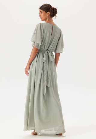 Butterfly Sleeve Chiffon Gown