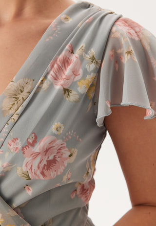 Butterfly Sleeve Flounce Dress