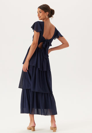 Butterfly Sleeve Flounce Dress