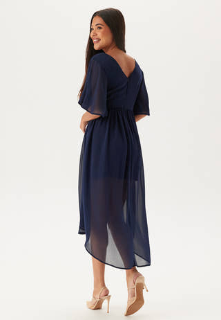 Butterfly Sleeve High-Low Dress
