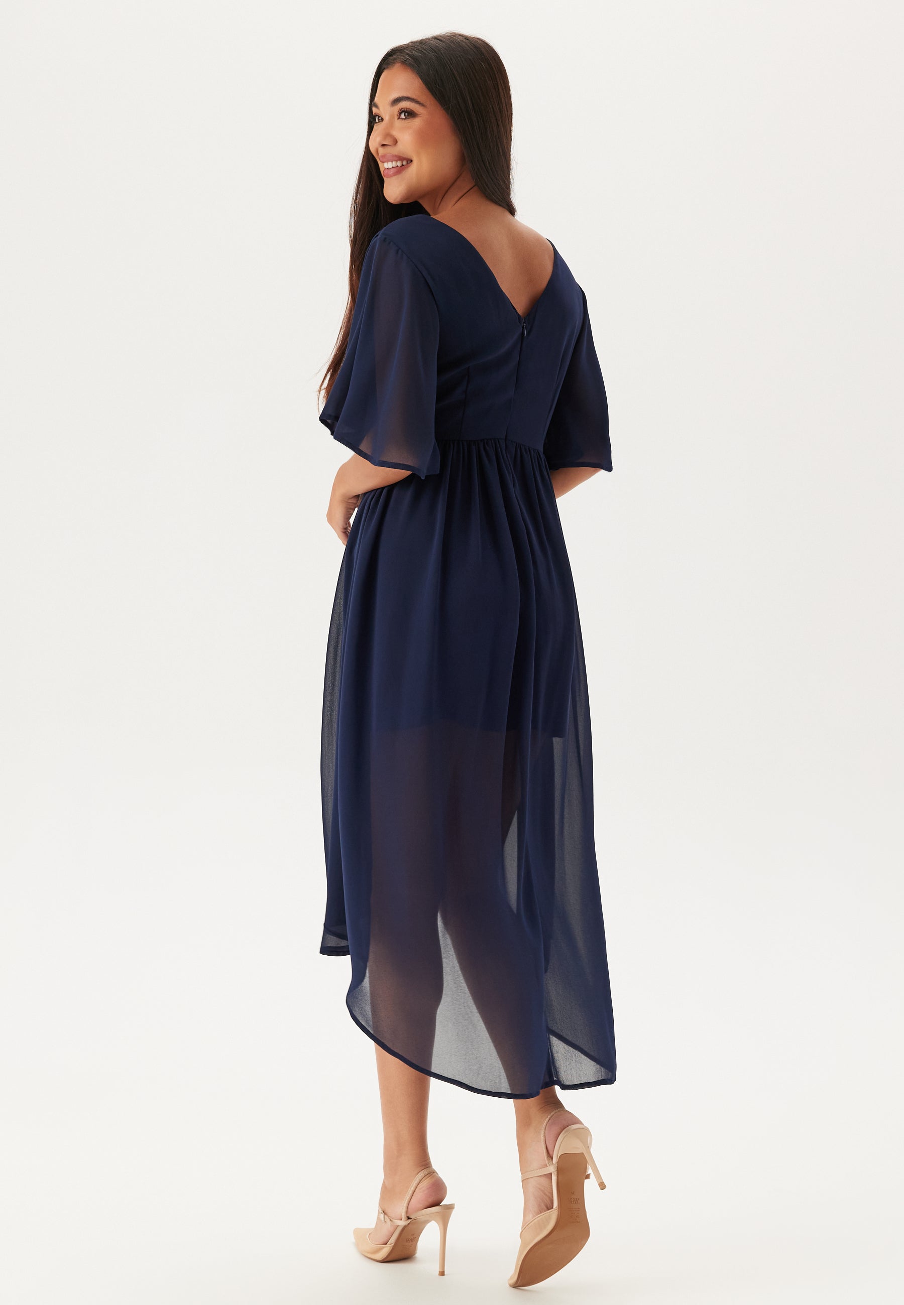 Bubbleroom occasion – Butterfly Sleeve High-Low Dress – Bridesmaid dresses – Blue