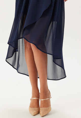 Butterfly Sleeve High-Low Dress