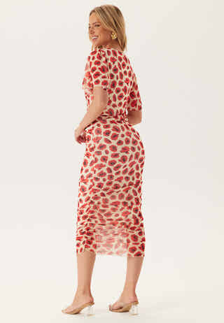 Butterfly Sleeve Mesh Ankle Dress