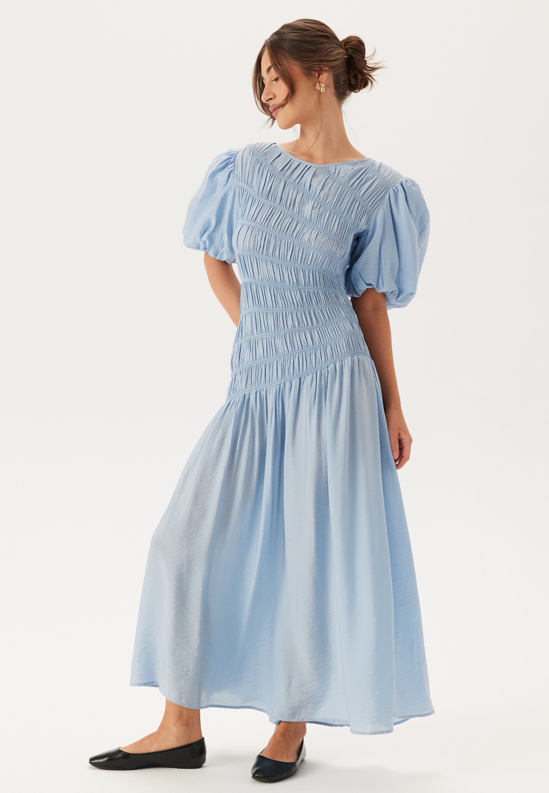 Bubbleroom occasion – CC Puff Sleeve Smock Dress – Dresses – Blue