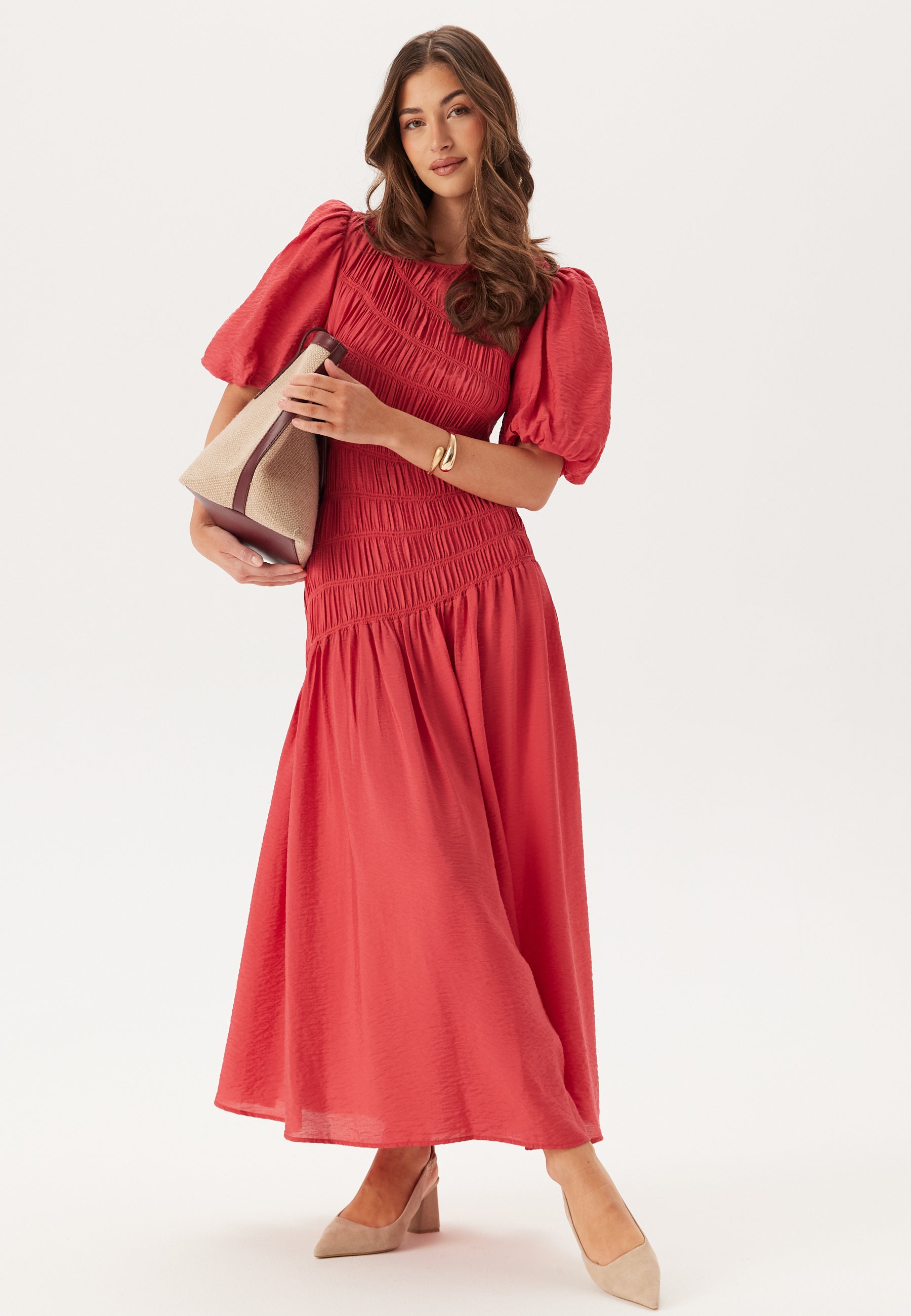 Bubbleroom occasion – CC Puff Sleeve Smock Dress – Dresses – Red Bubbleroom occasion – CC Puff Sleeve Smock Dress – Dresses – Red