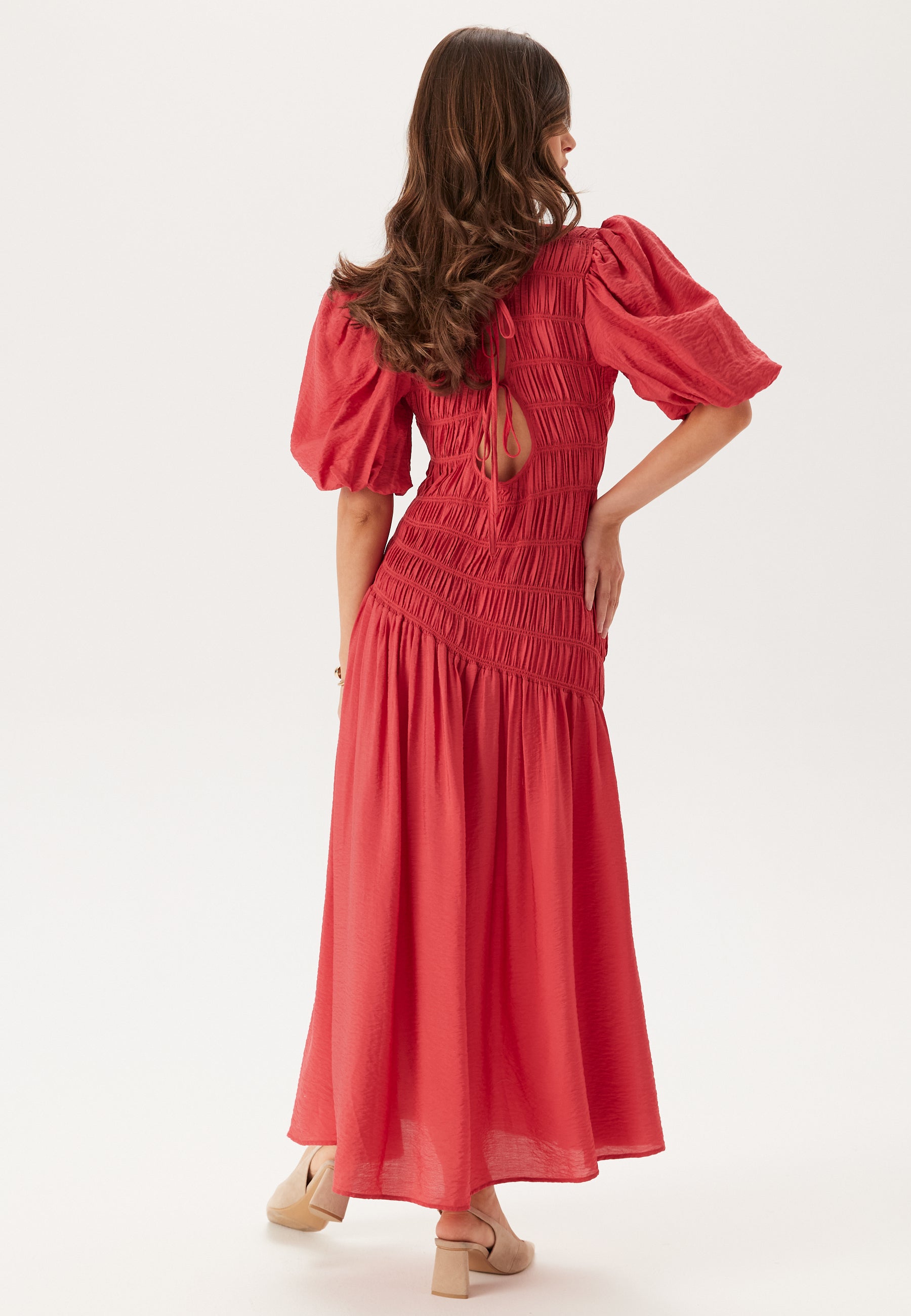 red smock dress Bubbleroom occasion – CC Puff Sleeve Smock Dress – Dresses – Red
