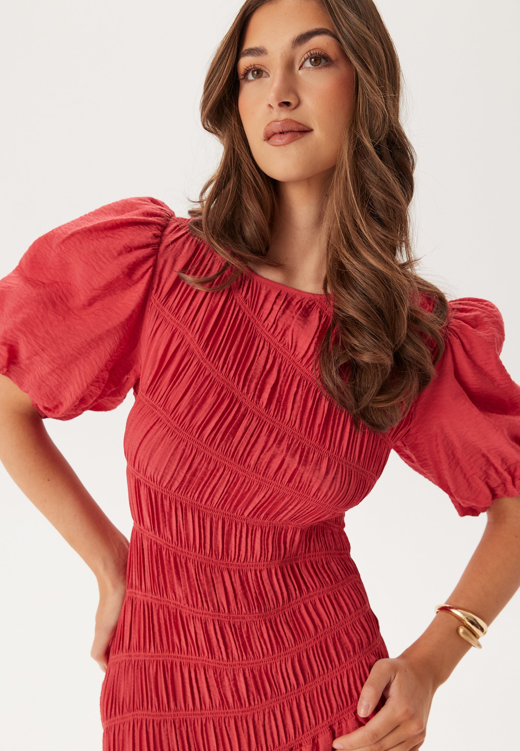 Bubbleroom occasion – CC Puff Sleeve Smock Dress – Dresses – Red Bubbleroom occasion – CC Puff Sleeve Smock Dress – Dresses – Red