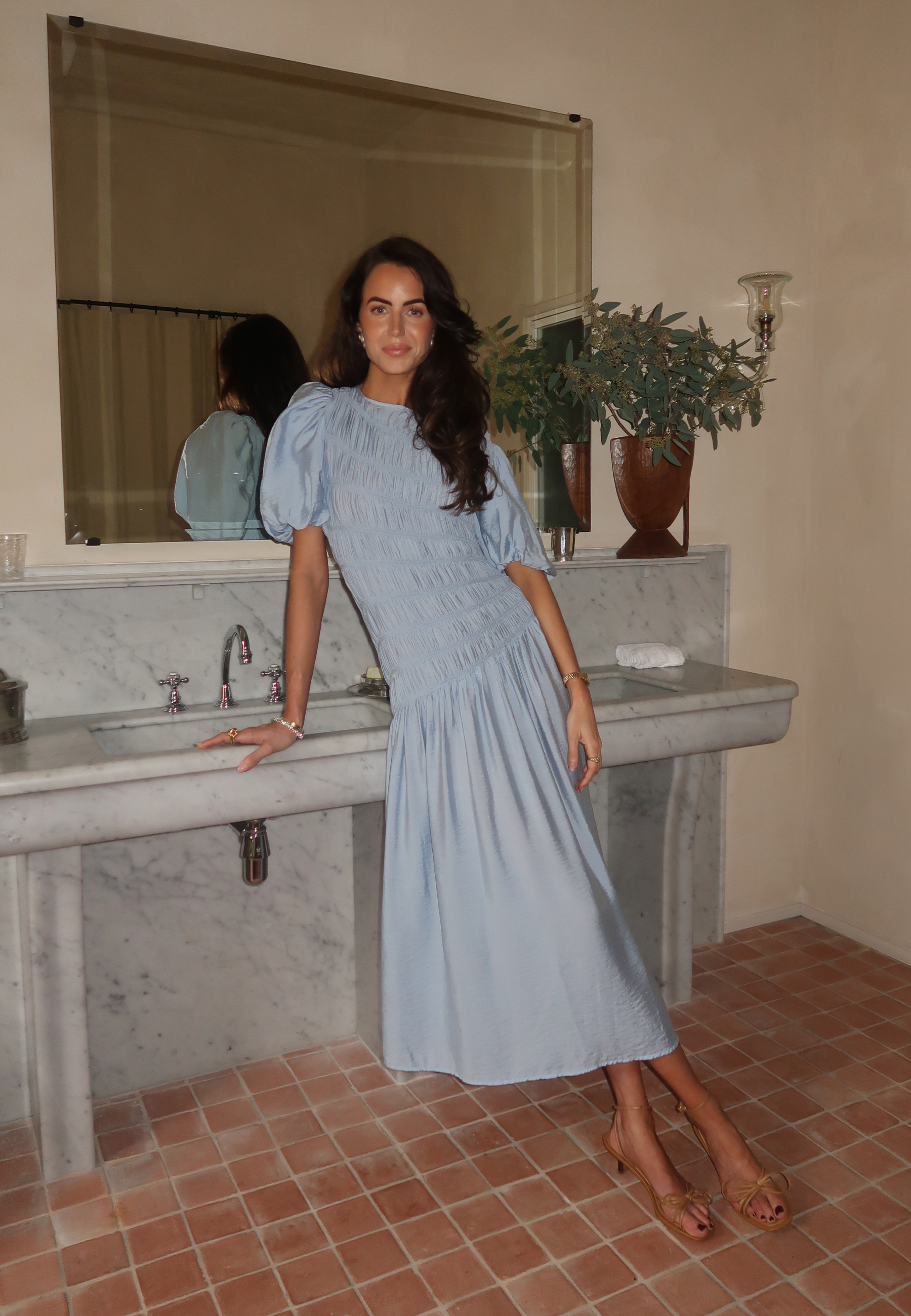 Bubbleroom occasion – CC Puff Sleeve Smock Dress – Dresses – Blue
