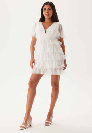 Deep V-neck Tulle Dress