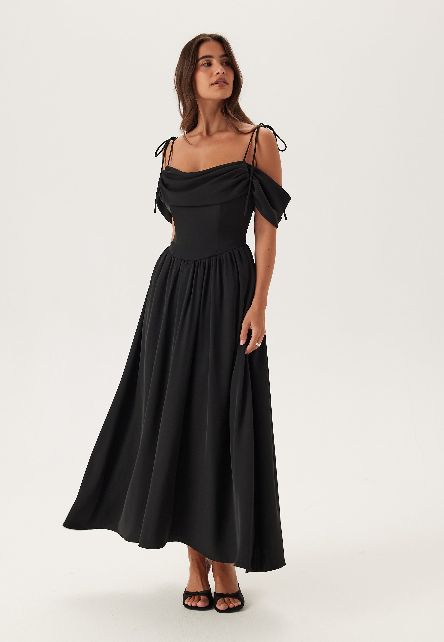 corset midi dress black Hart Halter Corset Midi Dress