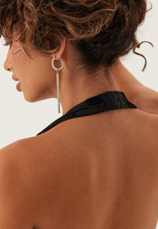 Flocked Halterneck Stretch Gown