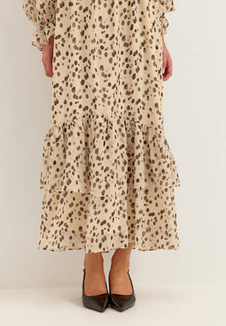 Flounce Chiffon Ankle Dress