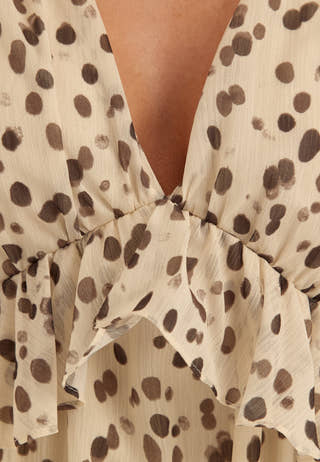 Flounce Chiffon Ankle Dress