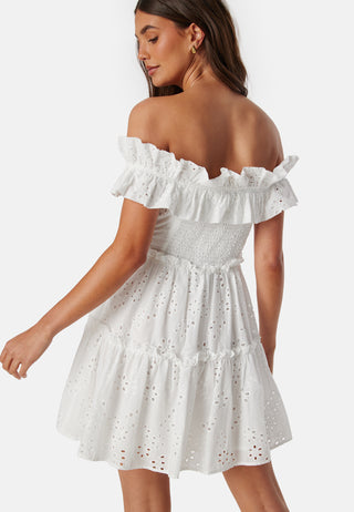 Flounce off shoulder dress