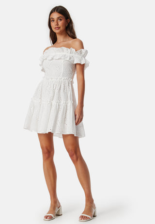 Flounce off shoulder dress