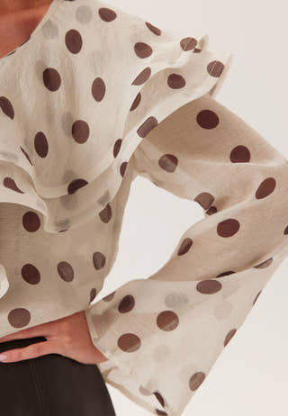 Flounce Sheer Blouse