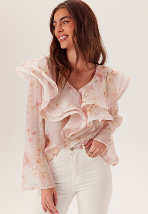Flounce Sheer Blouse