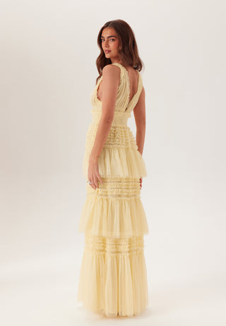 Frill Dotted Tulle Gown