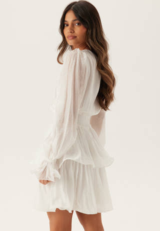 Frilled Balloon Sleeve Short Flounce Dress