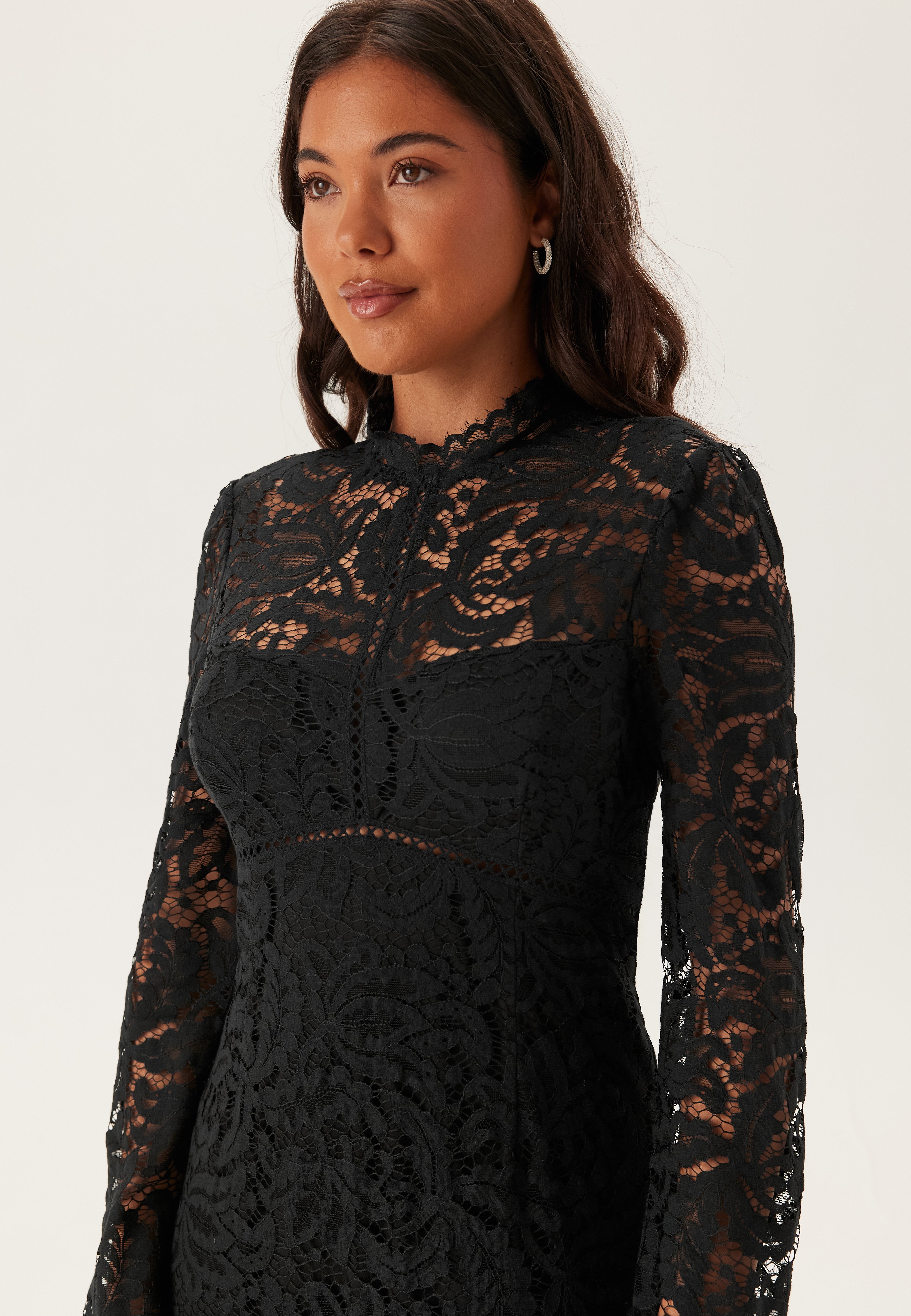 Bubbleroom occasion High Neck Cotton Lace Dress Christmas dresses Black Bubbleroom occasion High Neck Cotton Lace Dress Christmas dresses Black