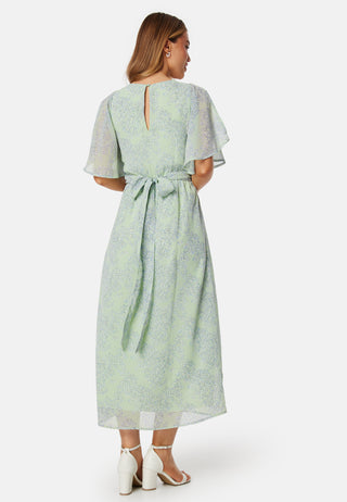 Butterfly Sleeve Midi Dress