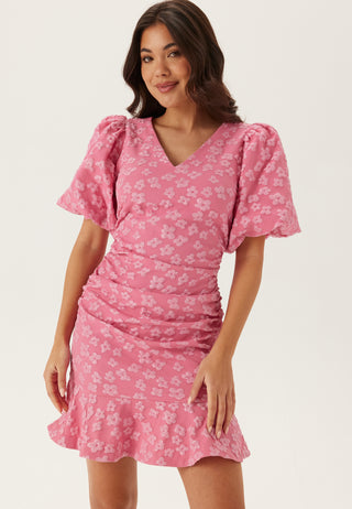 Jacquard Flounce Short Dress