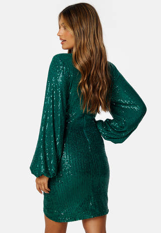 Sequin Wrap Dress