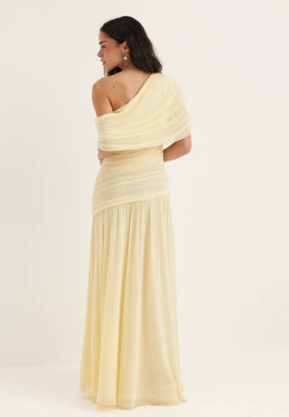 Off Shoulder Mesh Maxi Dress