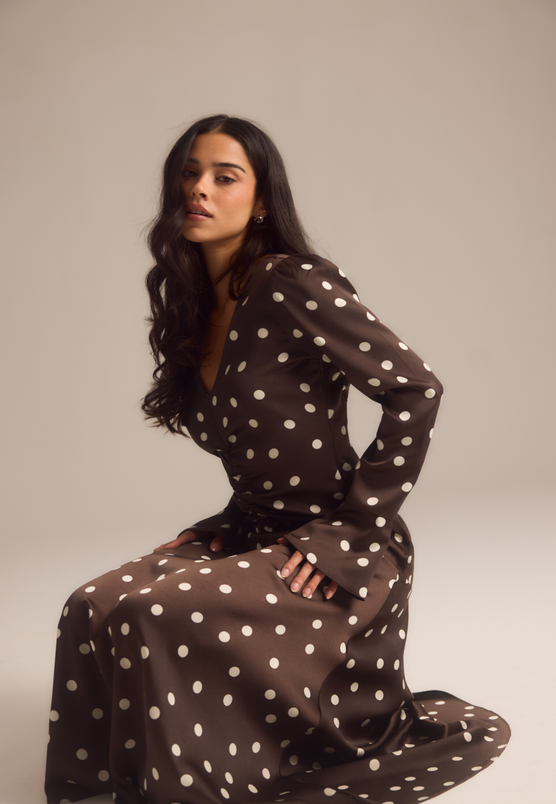 ruched front dress Derek Lam Isabella Long Sleeve | Black Cherry Striking ruched front detail creating a flattering silhouette Plunging V ASOS DESIGN Tall ruched front