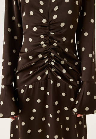 Ruched Front Midi Dress