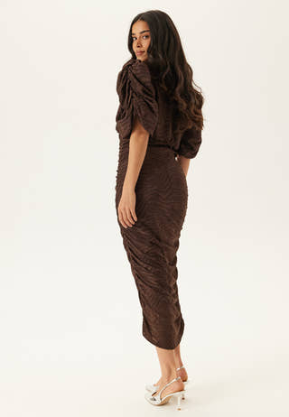 Ruched Puff Sleeve Dress