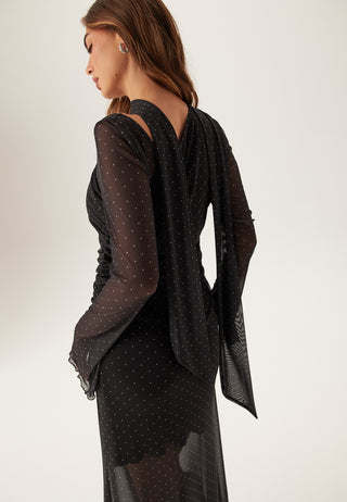 Scarf Mesh Ankle Dress