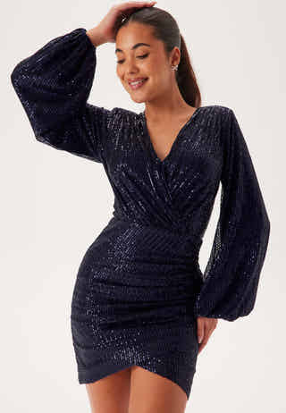 Sequin Wrap Dress