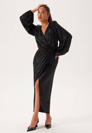 Sequin Wrap Gown